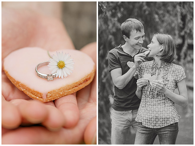 Herzförmige Plätzchen als Accessoire bei Verlobungs-Fotoshooting © Berliner Fotostudio LUMENTIS